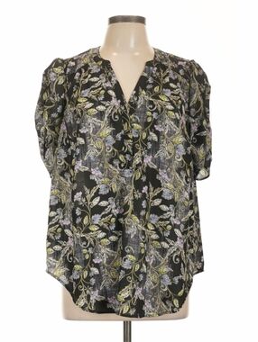 Torrid Harper Floral Blouse Size 3 Black Sheer Boho Flowy Top Plus Size
